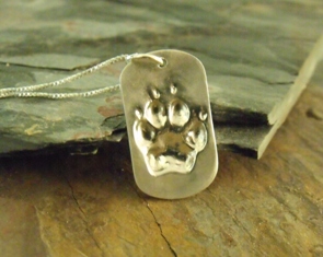 Paw Print Small Dog Tag Pendant